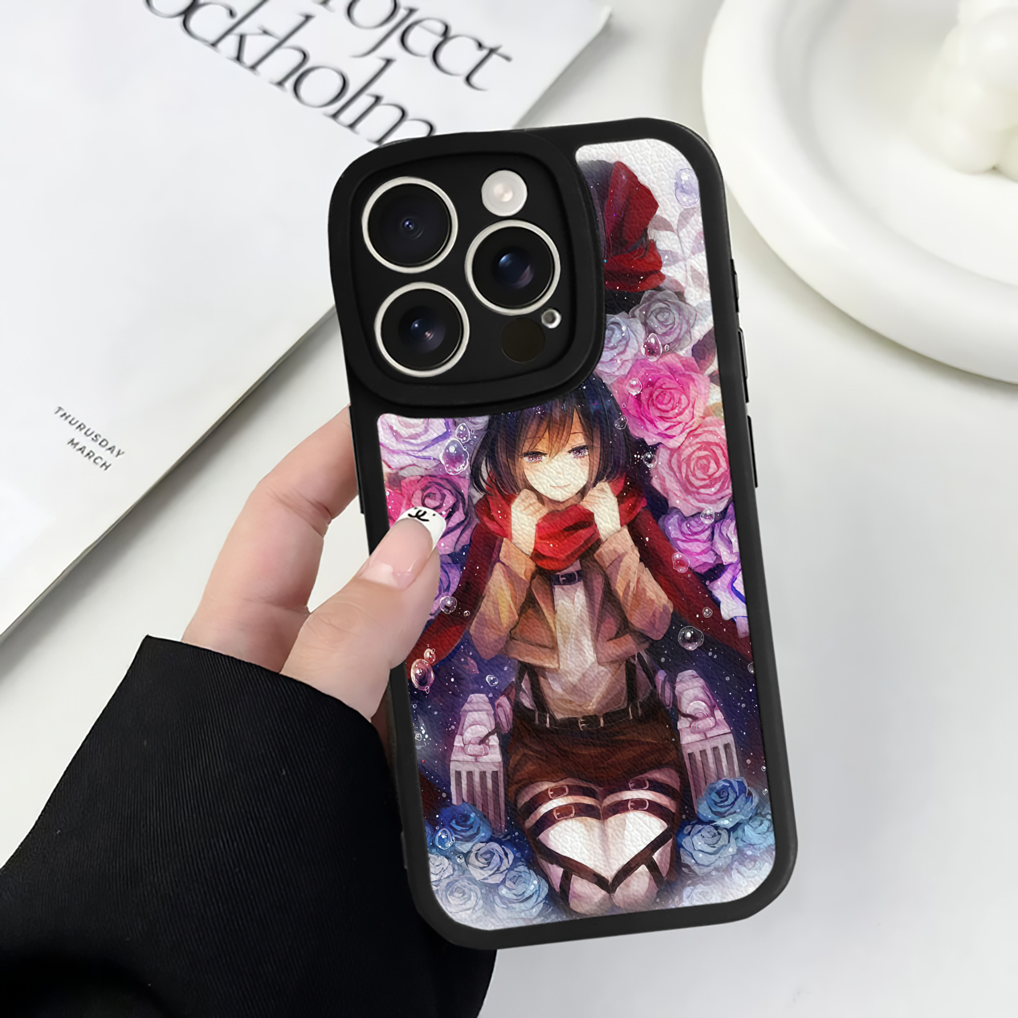 （画像用） 進撃の巨人 Attack on Titan 【iPhone 16シリーズ対応】シリコンスマホケース（レザー調） 材質：シリコン